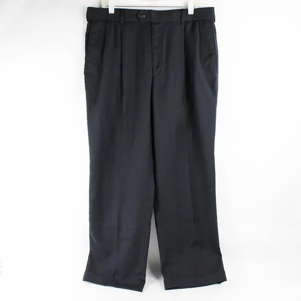 Stafford Men's 36x30 Wool Blend Charcoal Cuffed Leg Classic Fit Suit Dress Pants