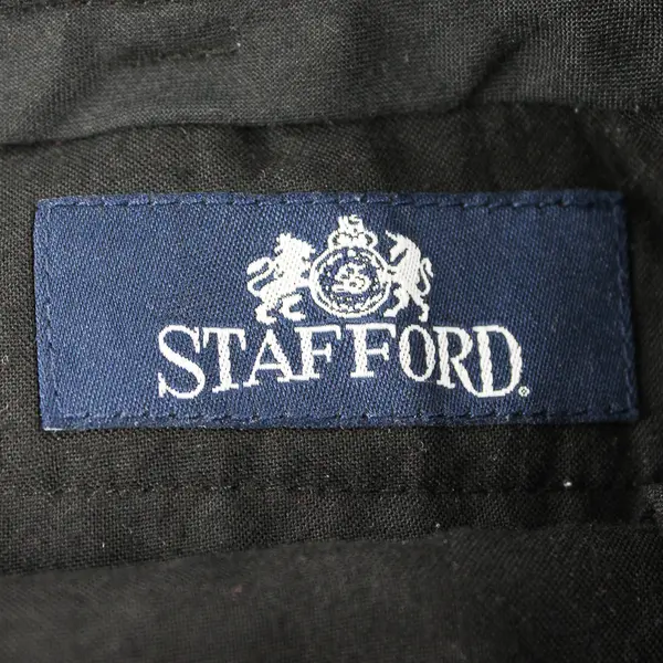 Stafford Men's 36x30 Wool Blend Charcoal Cuffed Leg Classic Fit Suit Dress Pants