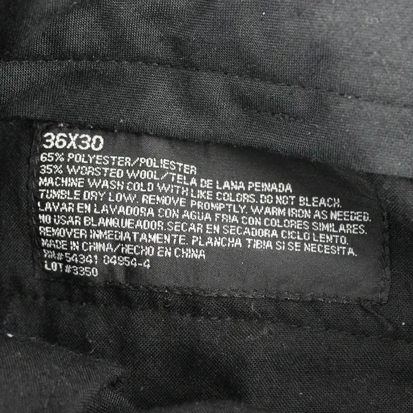 Stafford Men's 36x30 Wool Blend Charcoal Cuffed Leg Classic Fit Suit Dress Pants