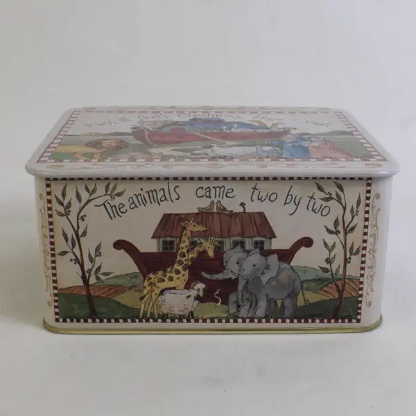Vintage Barbara Mock Noah's Ark Tin Box 5-3/4"