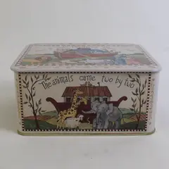 Vintage Barbara Mock Noah's Ark Tin Box 5-3/4"