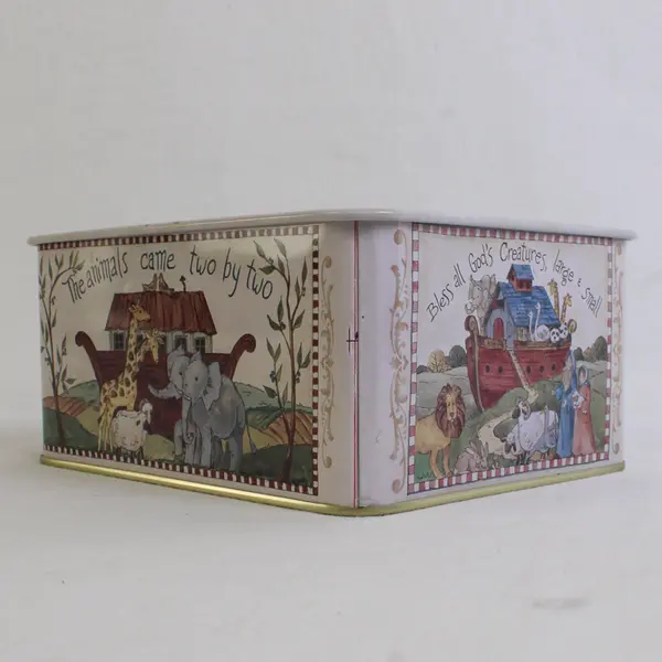 Vintage Barbara Mock Noah's Ark Tin Box 5-3/4"