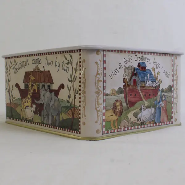 Vintage Barbara Mock Noah's Ark Tin Box 5-3/4"