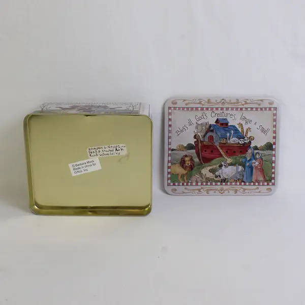 Vintage Barbara Mock Noah's Ark Tin Box 5-3/4"