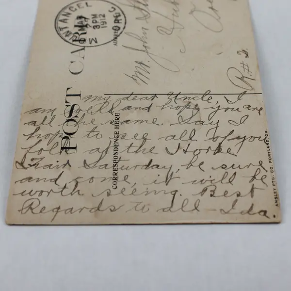 Portland Oregon City Hall Litho Postcard 1912 Mt Angel Postmark