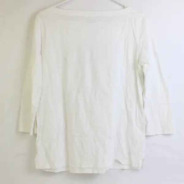 Ann Taylor Loft Women's M White w/Black Rose Graphic 1/2 Sleeve Shirt