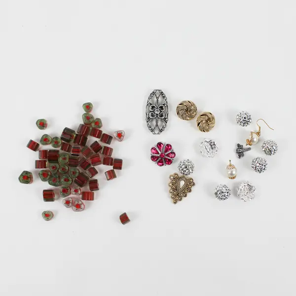 Lot of 2 Small Bags of Misc. Embellishments/Buttons for Crafting or Beading