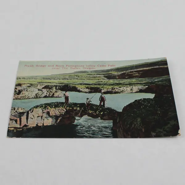 Freak Bridge Rock Formations Below Celilo Falls Oregon Color Postcard The Dalles