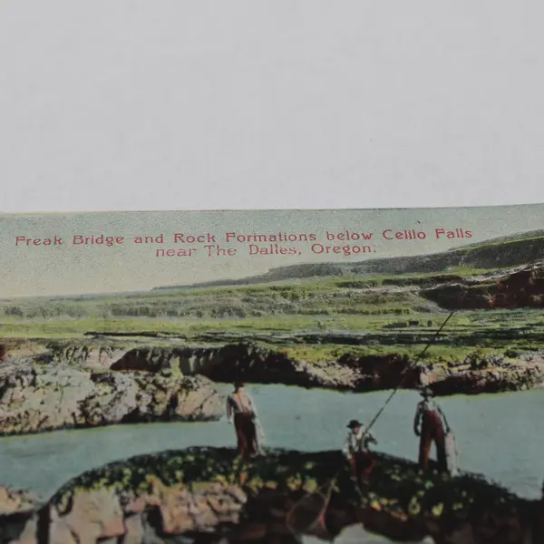 Freak Bridge Rock Formations Below Celilo Falls Oregon Color Postcard The Dalles