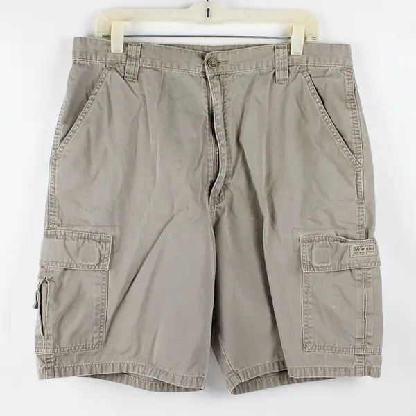 Vtg Authentic Issue Wrangler Men's 36 Khaki Cargo Classic Cotton Shorts