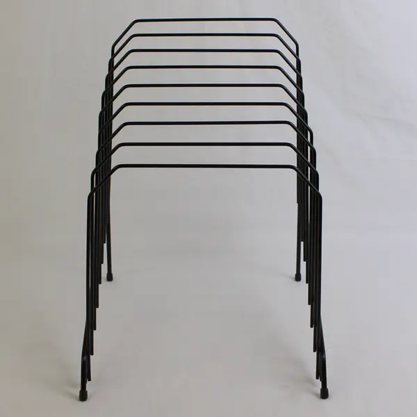 8 Compartment Black Wire Step File Organizer 12"