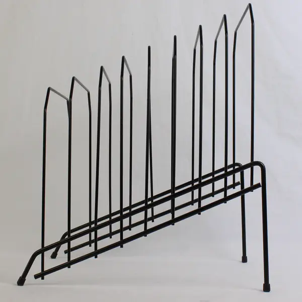 8 Compartment Black Wire Step File Organizer 12"