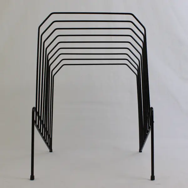 8 Compartment Black Wire Step File Organizer 12"