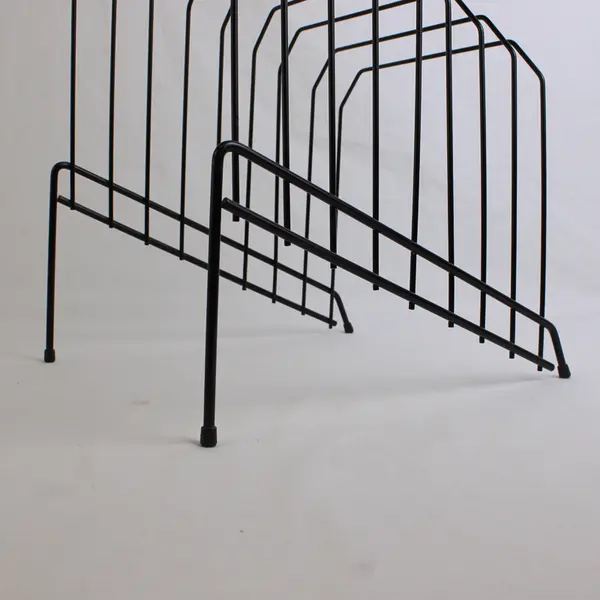 8 Compartment Black Wire Step File Organizer 12"