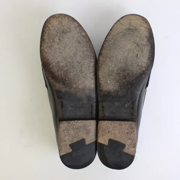 Vintage Cole Haan City Men's 9 1/2 C129 Black Leather Tassel Loafer Shoes