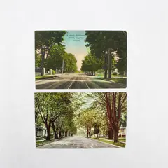 Lot Of 2 Eugene Oregon Residential Street Scene Color Litho Postcards