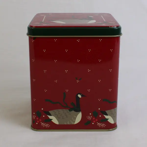 Vintage Crowning Touch Christmas Goose Tin 5.5"
