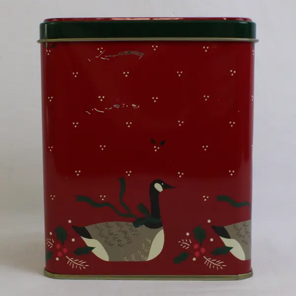 Vintage Crowning Touch Christmas Goose Tin 5.5"