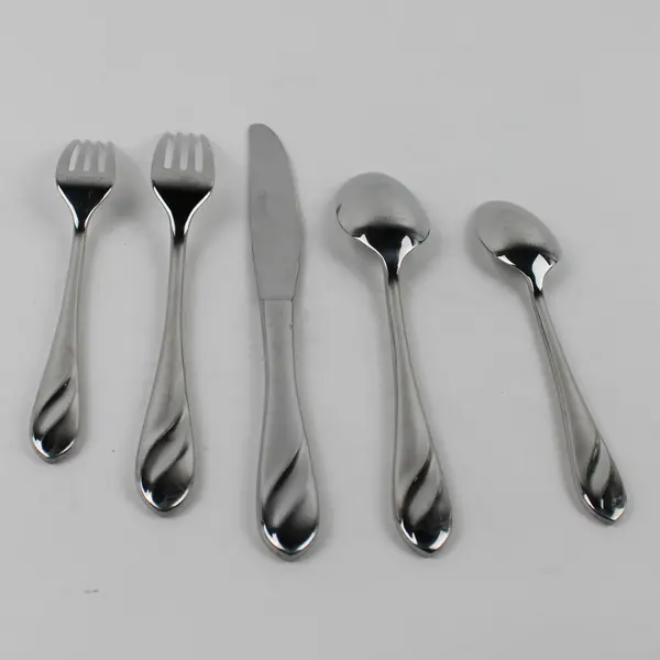 5-Piece Cambridge Silver Place Setting 18/10 SS Unknown Swirl Pattern HTF Rare 