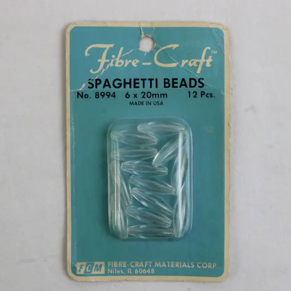 Pack of Fibre-Craft Spaghetti Beads #8994, 12 pieces, New 