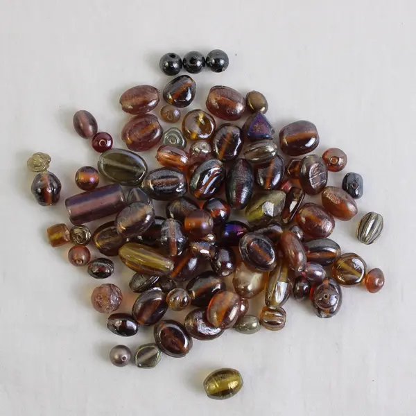 Bag of Brown Hue Loose Beads, Assorted Sizes