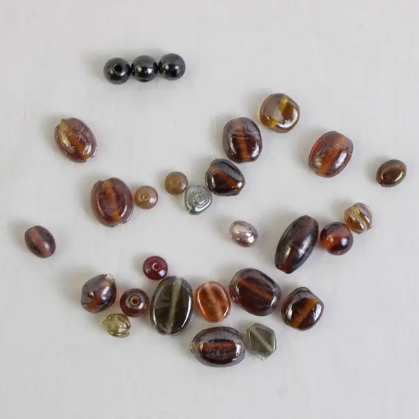 Bag of Brown Hue Loose Beads, Assorted Sizes