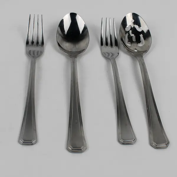 Lot Of 4 Cambridge Silver Dorsett (Stainless) Flatware 2 Serving Spoons 2 Forks