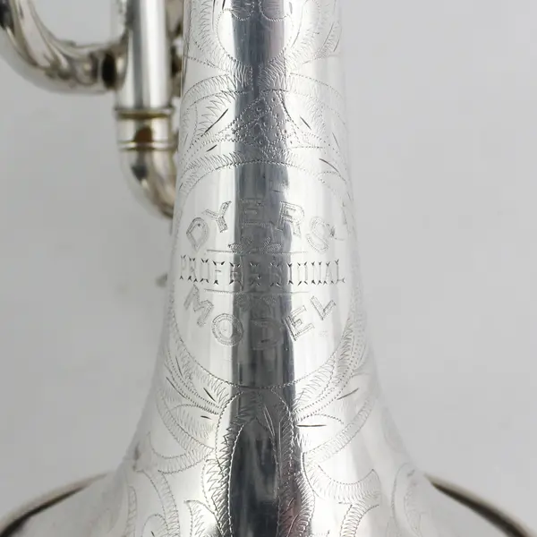 Rare Antique Dyers Professional Silver Tone Cornet Model 8075 For Restoration