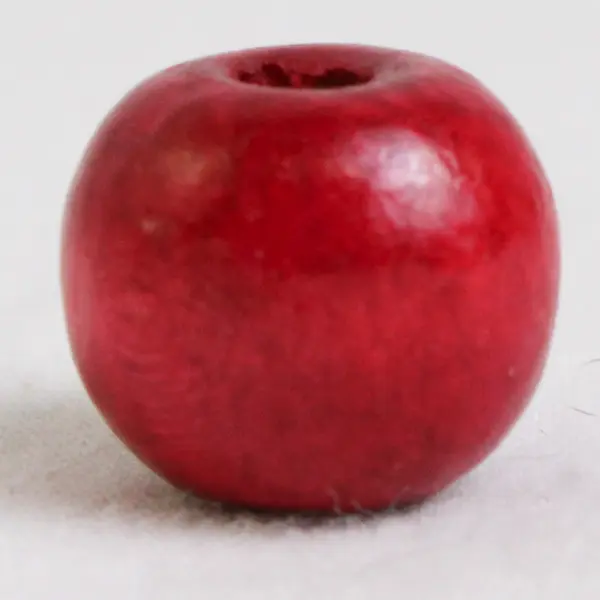 Bag of Cranberry-Red Wooden Round Beads, Circa. 50 