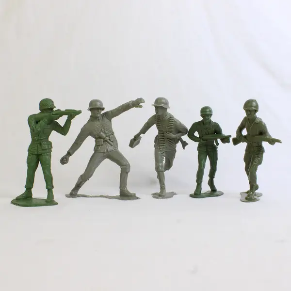 Lot of 5 Vintage 1960's Louis Marx Co Toy Soldier Figures WWII Army Men US