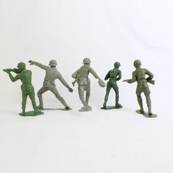 Lot of 5 Vintage 1960's Louis Marx Co Toy Soldier Figures WWII Army Men US