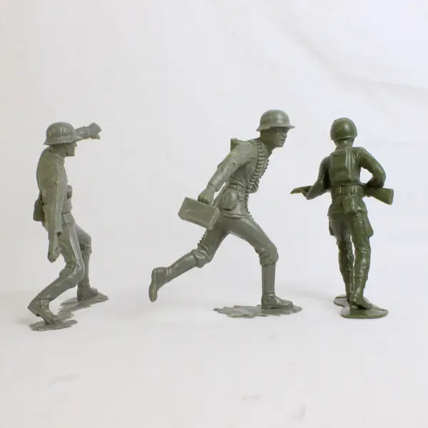 Lot of 5 Vintage 1960's Louis Marx Co Toy Soldier Figures WWII Army Men US