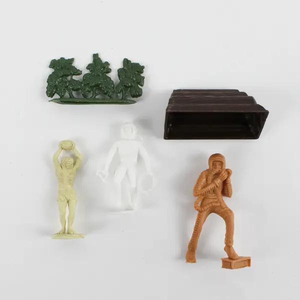 Lot of 24 Assorted 1960's Cowboy, Soldier, and Native American Plastic Figures 