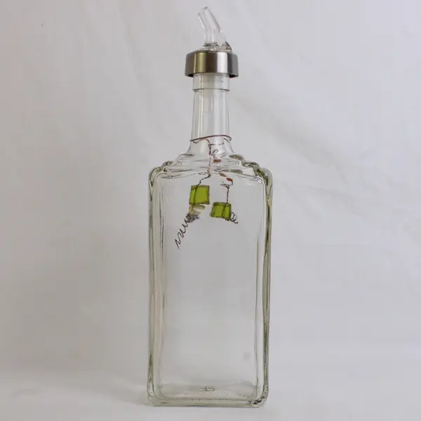 Glass Decorative Olive Oil Bottle w/Pourer 12" Tall #U14 B1 2058