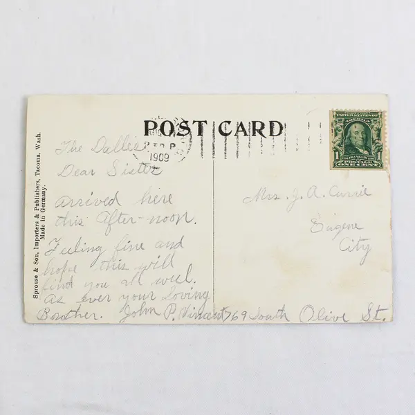 Vintage High School The Dalles Oregon Litho Postcard 1909 Sprouse & Son