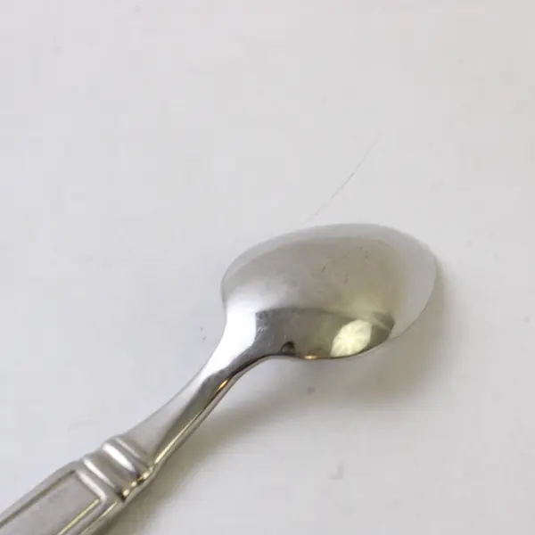 4 Cambridge Unknown Pattern Back/Front Geometric 18/10 SS Teaspoons 7" Rare HTF