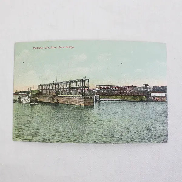 Lot Of 2 Oregon River Color Litho Postcards Steel Bridge Portland Cascade Locks