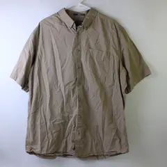 Eddie Bauer Beige Relaxed Fit Short-Sleeved Button-Down Men's XLT