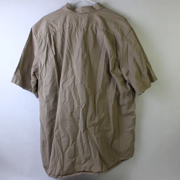 Eddie Bauer Beige Relaxed Fit Short-Sleeved Button-Down Men's XLT