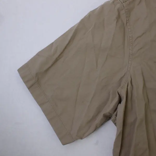 Eddie Bauer Beige Relaxed Fit Short-Sleeved Button-Down Men's XLT