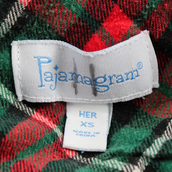 PajamaGram Red and Green Plaid Flannel Nightgown Women's XS