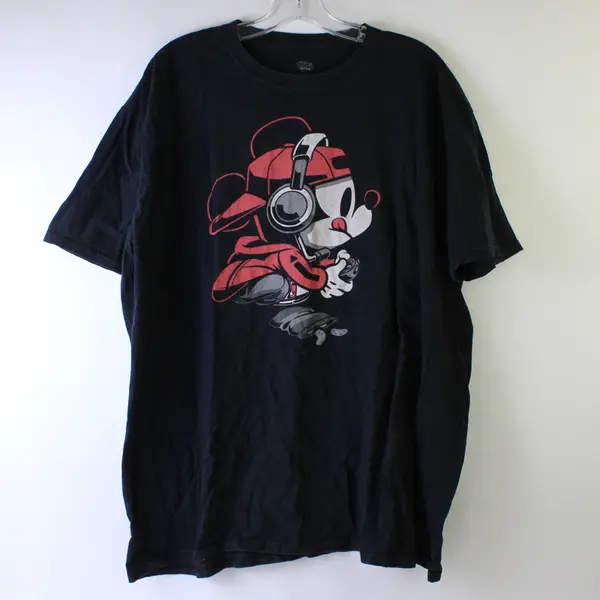 Pop! Tees Gamer Mickey Mouse Black Short-Sleeved Graphic T-Shirt Men's 2XL