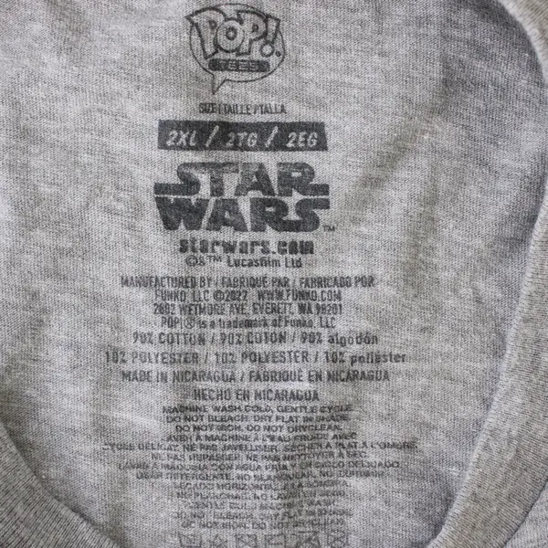 Pop! Tees Christmas Darth Vader Light Gray T-Shirt Men's Size 2XL