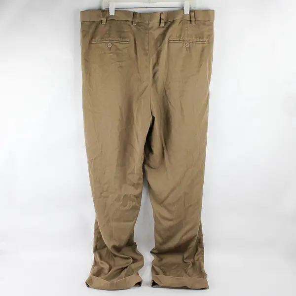 GS Brown Pleated Straight-Leg Dress Pants Men's Size 42/34