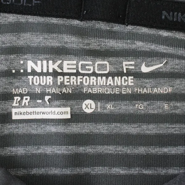 Nike Golf Gray Striped Polo Shirt Men's Size XL