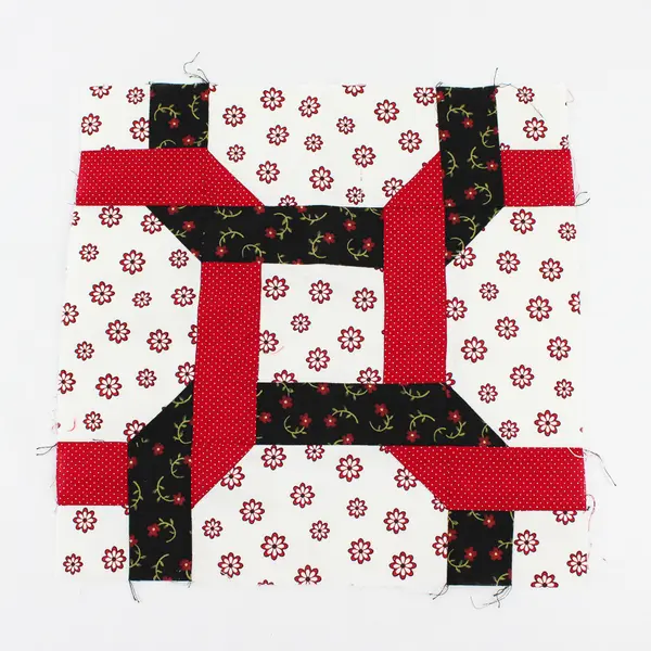 Lot of 3 Quilt Squares 12" x 12" Quirky Patterns Red Black White