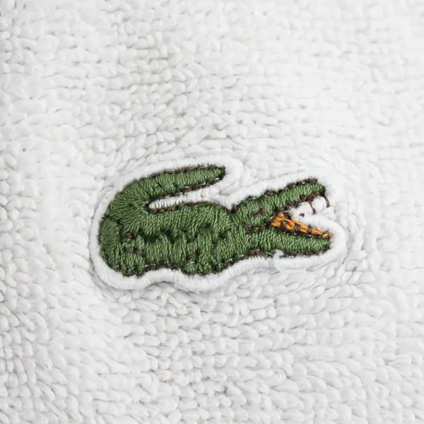 Lot Of 2 Lacoste Matching Solid White Color Bath Towels 100% Cotton 29" x 50.5"