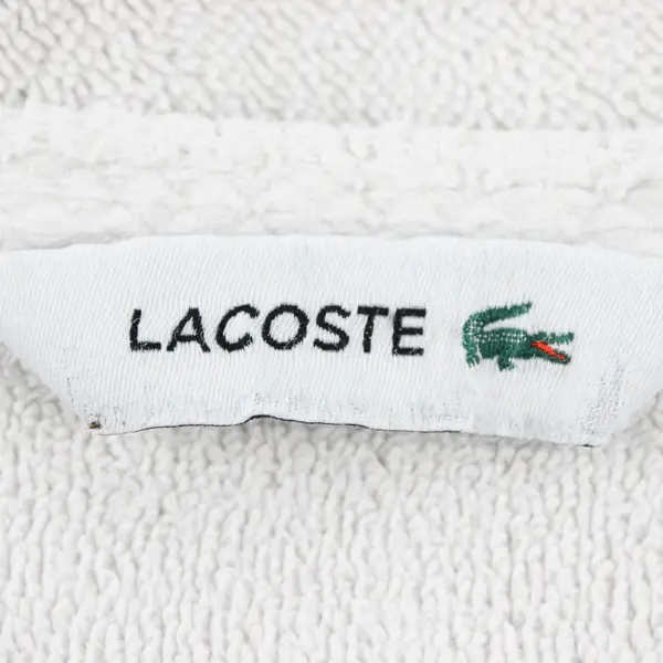 Lot Of 2 Lacoste Matching Solid White Color Bath Towels 100% Cotton 29" x 50.5"