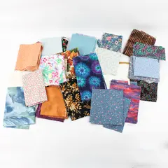 Lot of 35 Vintage Multicolor Quilting Fabric Scraps DIY Crafting