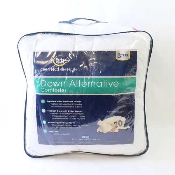 Serta Solid White Color Comforter King 100% Polyester 102" x 88"